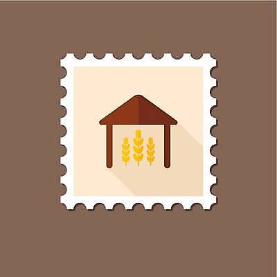 EPS 해외이미지 디자인 일러스트 곡류 사람없음 우표 헛간 해외일러스트 저장고 파일형식 벡터 이미지허브