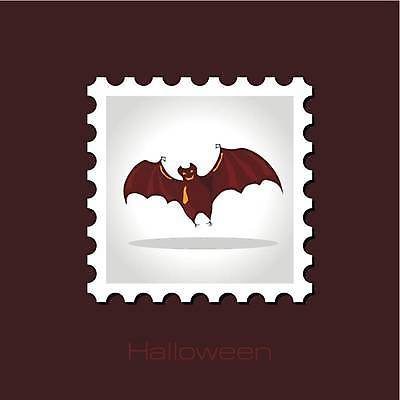 EPS 해외이미지 디자인 일러스트 사람없음 할로윈 박쥐 우표 해외일러스트 포유류 파일형식 벡터 이미지허브