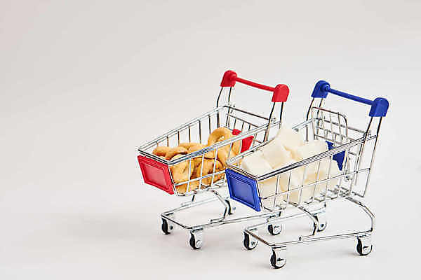 포토 JPG 해외이미지 실내 사람없음 쇼핑 쇼핑카 미니어처 오브젝트 흰배경 베이글 해외포토 빵 백그라운드 내부 모형 카트 흰색 파일형식 이미지허브