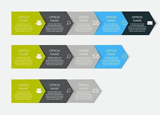EPS 해외이미지 디자인 화살표 시계 하늘색 서류가방 일러스트 비즈니스 돋보기 사람모양 사람없음 초록색 검은색 자료 인포그래픽 회색 정보 편지 레이아웃 순서 목차 해외일러스트 모양 컬러 가방 파란색 파일형식 벡터 이미지허브