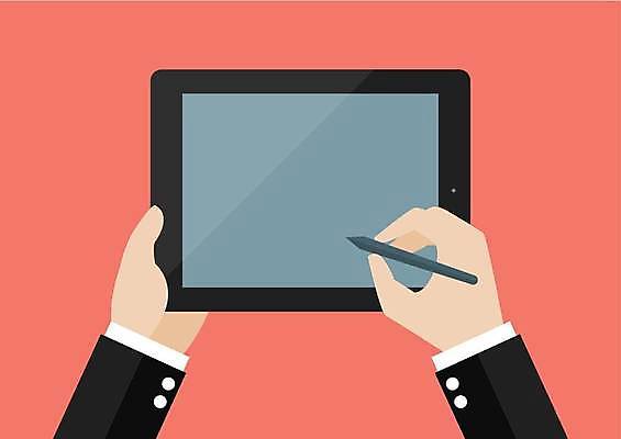 EPS 해외이미지 손 일러스트 비즈니스 모션 들기 신체부위 태블릿 펜 잡기 해외일러스트 사람 전자제품 스마트기기 필기구 파일형식 벡터 이미지허브