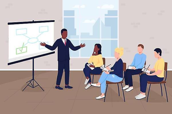 EPS 해외이미지 전신 여자 남자 흑인 일러스트 사업가 회의 직장 설명 앉기 여러명 성인 사무실 기록 비즈니스맨 비즈니스우먼 발표 가르침 강의 만화 보여주기 경영 성인만 해외일러스트 서양인 직업 교육 다수 회사 비즈니스 모션 사람 직장인 파일형식 벡터 이미지허브