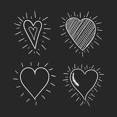 EPS 해외이미지 일러스트 사랑 사람없음 검은색 흰색 하트 해외일러스트 모양 감정 컬러 파일형식 벡터 이미지허브