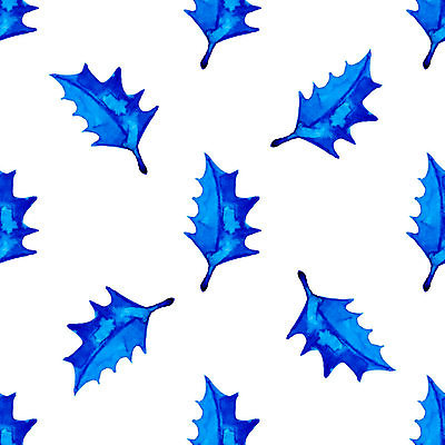 포토 JPG 해외이미지 디자인 백그라운드 패턴 일러스트 나뭇잎 수채화 사람없음 파란색 패턴백그라운드 흰색 해외일러스트 컬러 잎 무늬 파일형식 이미지허브