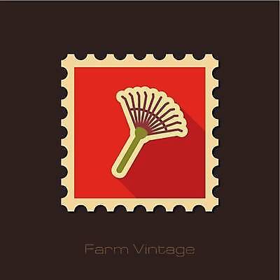 EPS 해외이미지 디자인 일러스트 사람없음 농기구 우표 갈퀴 해외일러스트 농업 파일형식 벡터 이미지허브