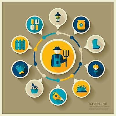 EPS 해외이미지 꽃 화분 말풍선 일러스트 비즈니스 사람모양 장화 사람없음 울타리 새싹 인포그래픽 정보 잡초 농부 원예 거름 갈퀴 비료포대 원예용품 목차 해외일러스트 모양 식물 직업 생활용품 신발 취미 담장 파일형식 벡터 이미지허브
