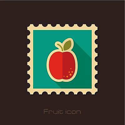 EPS 해외이미지 디자인 일러스트 사람없음 우표 살구 해외일러스트 과일 파일형식 벡터 이미지허브