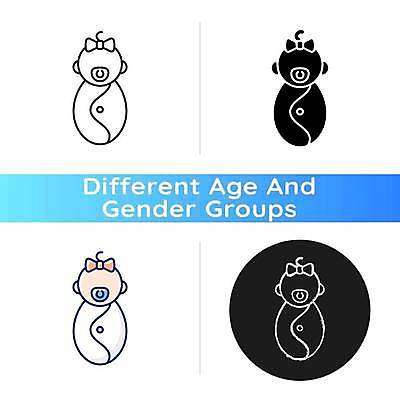 EPS 해외이미지 디자인 여자 어린이 라인일러스트 일러스트 여러명 세트 아기 신생아 세대 포대기 여자아기만 해외일러스트 다수 사람 아기용품 여자만 아기만 파일형식 벡터 이미지허브