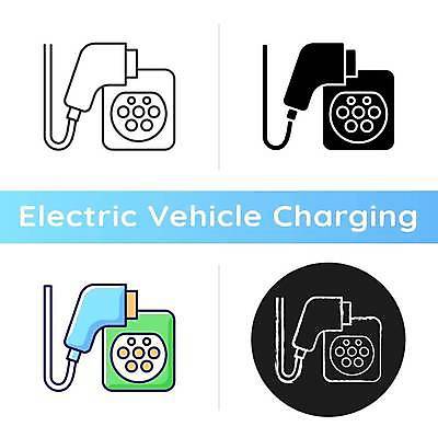 EPS 해외이미지 디자인 라인일러스트 일러스트 사람없음 세트 플러그 전기에너지 충전 베터리 전기자동차 전기충전 충전기 해외일러스트 자동차 기계 에너지 파일형식 벡터 이미지허브