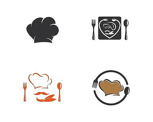 EPS 해외이미지 디자인 포크 일러스트 요리사모자 사람없음 요식업 숟가락 심볼 콧수염 메뉴 해외일러스트 모자_잡화 식기 산업 수염 수저 요리사 파일형식 벡터 이미지허브