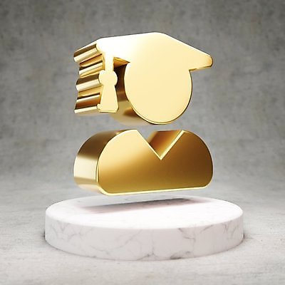 JPG 해외이미지 일러스트 졸업 졸업생 사람없음 3D 디지털 금색 황금 심볼 광택 해외일러스트 교육 컬러 디지털합성 파일형식 이미지허브