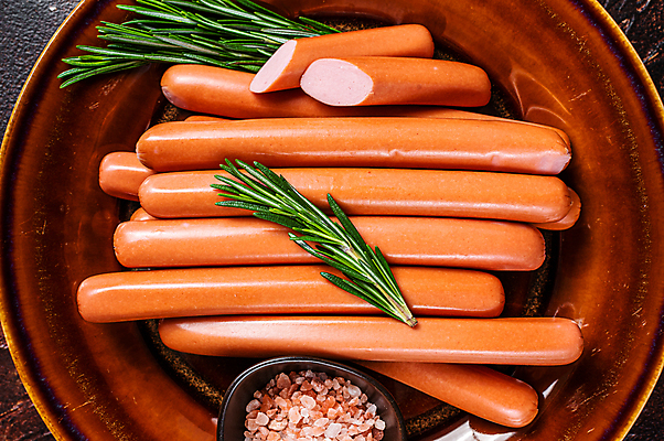 포토 JPG 해외이미지 접시 실내 사람없음 하이앵글 소시지 로즈메리 핑크솔트 해외포토 식기 뷰포인트 내부 가공식품 허브 소금 파일형식 이미지허브