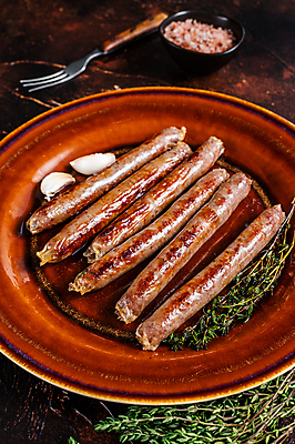 포토 JPG 해외이미지 접시 실내 사람없음 소시지 백리향 소시지구이 해외포토 식기 내부 가공식품 구이 파일형식 이미지허브