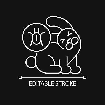 EPS 해외이미지 한마리 일러스트 경고 사람없음 토끼 찡그림 심볼 라인아트 가려움 진드기 해외일러스트 1 선 포유류 표정 반려동물 해충 증상 파일형식 벡터 이미지허브