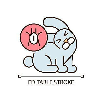 EPS 해외이미지 한마리 일러스트 경고 사람없음 토끼 찡그림 심볼 가려움 진드기 해외일러스트 1 포유류 표정 반려동물 해충 증상 파일형식 벡터 이미지허브