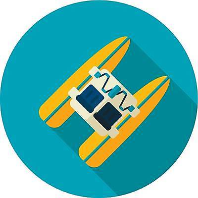 EPS 해외이미지 하늘색 일러스트 사람없음 보트 페달 해외일러스트 배_교통 파란색 파일형식 벡터 이미지허브