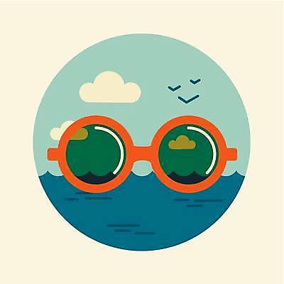 EPS 해외이미지 구름 바다 일러스트 사람없음 여름 선글라스 해외일러스트 자연요소 계절 안경 파일형식 벡터 이미지허브