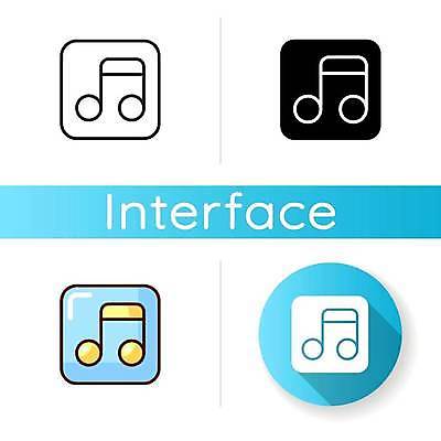 EPS 해외이미지 디자인 음악 음표 라인일러스트 일러스트 그림자 사람없음 파란색 세트 어플리케이션 오디오 인터페이스 해외일러스트 기호 컬러 문화예술 전자제품 파일형식 벡터 이미지허브