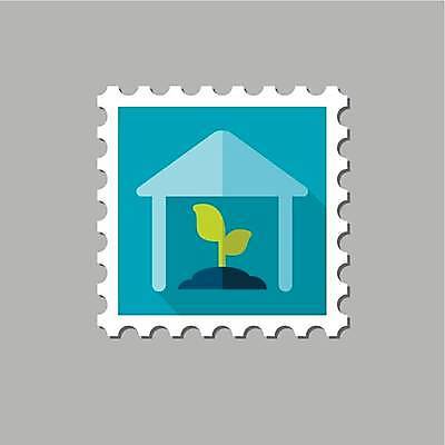 EPS 해외이미지 식물 디자인 일러스트 사람없음 새싹 우표 온실 해외일러스트 파일형식 벡터 이미지허브
