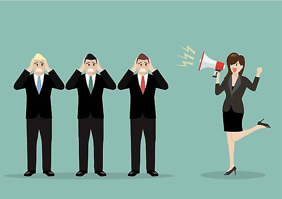 EPS 해외이미지 전신 여자 남자 일러스트 정장 여러명 성인 확성기 외침 비즈니스맨 비즈니스우먼 귀막기 성인만 해외일러스트 옷 다수 비즈니스 사람 손짓 소리 직장인 파일형식 벡터 이미지허브