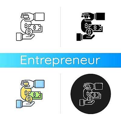 EPS 해외이미지 디자인 돈 라인일러스트 일러스트 사람없음 경제 세트 돈자루 손모양 월급 경영 해외일러스트 모양 비즈니스 재산 파일형식 벡터 손_신체부위 이미지허브