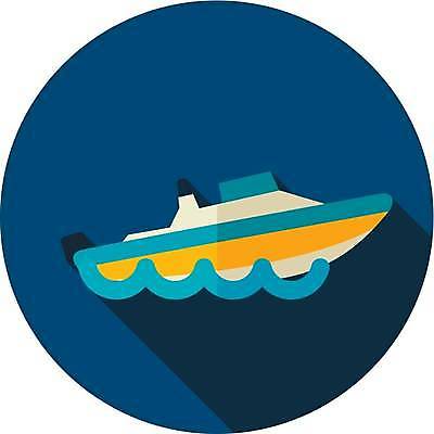 EPS 해외이미지 일러스트 사람없음 남색 모터보트 해외일러스트 컬러 배_교통 파일형식 벡터 이미지허브