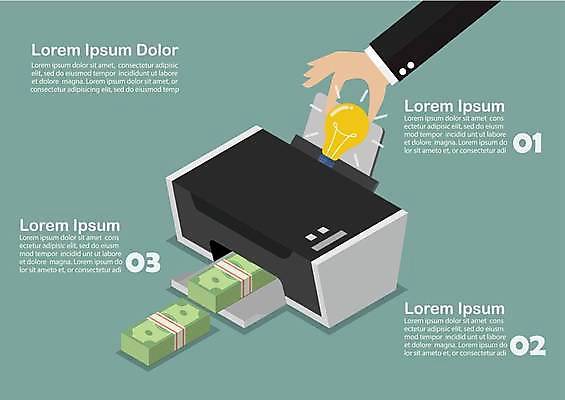 EPS 해외이미지 손 지폐 일러스트 비즈니스 타이포그라피 신체부위 인포그래픽 인쇄기 스마트 전구모양 해외일러스트 모양 문자 컨셉 돈 전구 사람 전자제품 파일형식 벡터 이미지허브