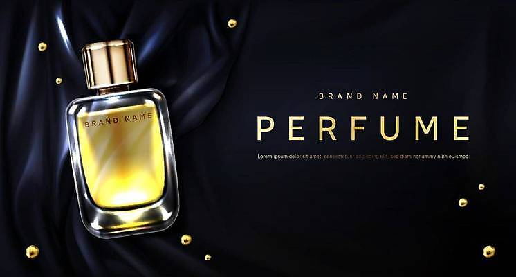 EPS 해외이미지 일러스트 사람없음 뷰티 검은색 금색 향수 향수병 해외일러스트 컬러 화장품 병_담는 파일형식 벡터 이미지허브