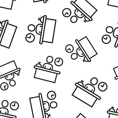 EPS 해외이미지 패턴 일러스트 사람없음 패턴백그라운드 종업원 책상 예약 데스크벨 데스크젯프린터 접수 해외일러스트 직업 가구 백그라운드 무늬 파일형식 벡터 이미지허브