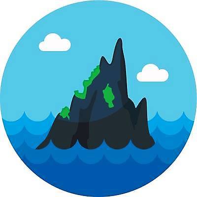 EPS 해외이미지 바다 하늘색 일러스트 사람없음 바위섬 해외일러스트 섬 파란색 파일형식 벡터 이미지허브