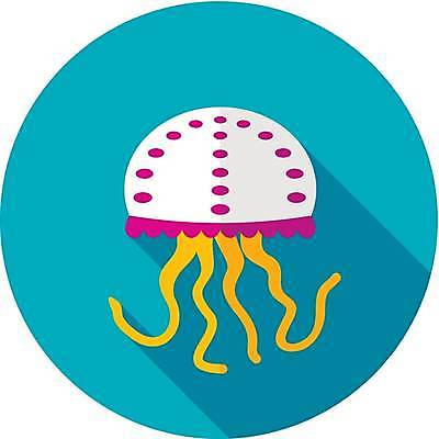 EPS 해외이미지 한마리 하늘색 일러스트 사람없음 해파리 해외일러스트 1 파란색 자포동물 파일형식 벡터 이미지허브