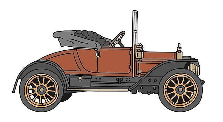 EPS 해외이미지 일러스트 자동차 사람없음 갈색 빈티지 오픈 클래식 오픈카 복고 클래식카 해외일러스트 육상교통 컬러 컨셉 승용차 파일형식 벡터 이미지허브