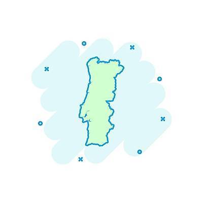 EPS 해외이미지 나라 지도 일러스트 사람없음 포르투갈 민트색 해외일러스트 유럽 컬러 파일형식 벡터 이미지허브