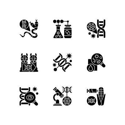 EPS 해외이미지 클립아트 디자인 실루엣 과학 컨셉 일러스트 생물 실험 세트 픽토그램 약 환경 검은색 웹 실험실 플랫 DNA 생명공학 수집 가득함 심볼 생물학 심플 미생물 팩 염색체 공학 혁명 고립 고체 상형문자 엘리먼트 유전 유전자변형 활자 해외일러스트 문자 교육 컬러 인터넷 의학 촬영기법 화장품 활자판 파일형식 벡터 이미지허브