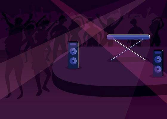 EPS 해외이미지 일러스트 사람없음 스피커 무대 클럽 스포트라이트 해외일러스트 음향기기 파일형식 벡터 이미지허브