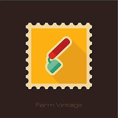 EPS 해외이미지 디자인 일러스트 사람없음 농기구 원예 우표 괭이 해외일러스트 농업 취미 파일형식 벡터 이미지허브