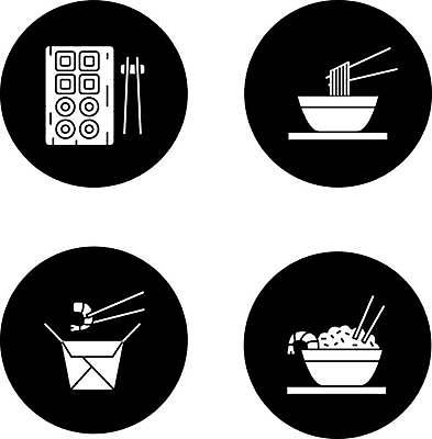 EPS 해외이미지 접시 디자인 실루엣 종이 음식 컨셉 일러스트 젓가락 밥 새우 파스타 흑백 스파게티 요리 동양인 세트 상자 픽토그램 식당 일본 검은색 식사 저녁식사 웹 중국 초밥 튀김 흰색 사발 맛 수프 먹기 심볼 해산물 사인 메뉴 국수 팩 점심식사 상형문자 항목 해외일러스트 문자 식기 아시아 컬러 인터넷 모션 서양음식 촬영기법 수저 갑각류 인종 상점 화장품 면류 사기그릇 일본음식 파일형식 벡터 이미지허브