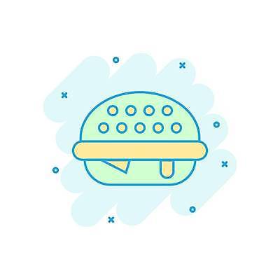 EPS 해외이미지 일러스트 사람없음 햄버거 민트색 해외일러스트 컬러 패스트푸드 파일형식 벡터 이미지허브