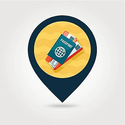 EPS 해외이미지 여행 지도 일러스트 휴가 여름 여행객 티켓 심볼 항공 사인 문서 여권 위치 승객 통과 고립 신분증 충고 이민 해외일러스트 계절 이동 사람 증명서 파일형식 벡터 이미지허브
