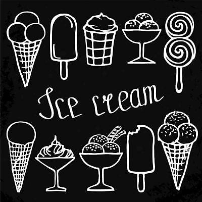 EPS 해외이미지 영어 일러스트 아이스크림 디저트 타이포그라피 사람없음 달콤 라인아트 해외일러스트 문자 선 음식 맛 파일형식 벡터 이미지허브