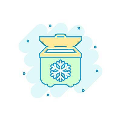 EPS 해외이미지 일러스트 사람없음 오픈 냉장고 눈꽃무늬 민트색 해외일러스트 컬러 무늬 눈꽃 가전제품 파일형식 벡터 이미지허브