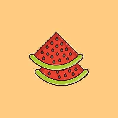 EPS 해외이미지 일러스트 단면 수박 사람없음 빨간색 그림 심플 해외일러스트 컬러 과일 파일형식 벡터 이미지허브