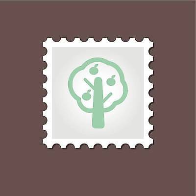 EPS 해외이미지 나무 디자인 과일 일러스트 사람없음 우표 해외일러스트 식물 파일형식 벡터 이미지허브