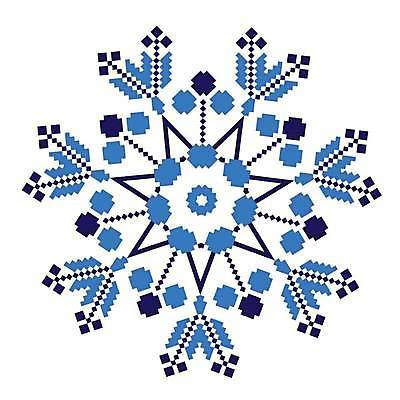 EPS 해외이미지 전통 디자인 일러스트 추상 사람없음 파란색 눈송이 자수 만다라 해외일러스트 컬러 무늬 눈_날씨 파일형식 벡터 이미지허브