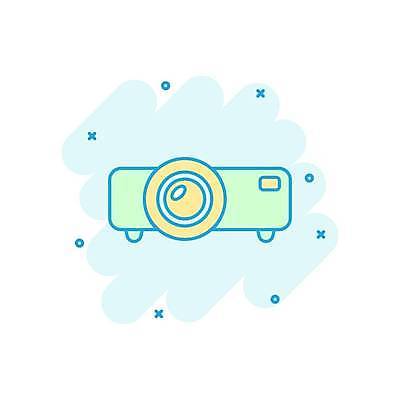 EPS 해외이미지 일러스트 사람없음 민트색 프로젝터 해외일러스트 컬러 파일형식 벡터 이미지허브