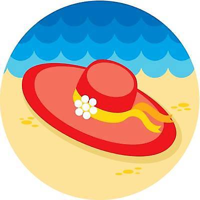 EPS 해외이미지 일러스트 해변 사람없음 비치모자 해외일러스트 모자_잡화 바다 파일형식 벡터 이미지허브