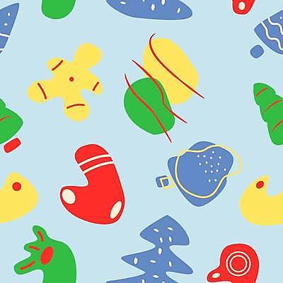 EPS 해외이미지 하늘색 크리스마스 패턴 일러스트 사람없음 크리스마스트리 패턴백그라운드 산타양말 진저쿠키 해외일러스트 기념일 백그라운드 무늬 파란색 쿠키 파일형식 벡터 이미지허브