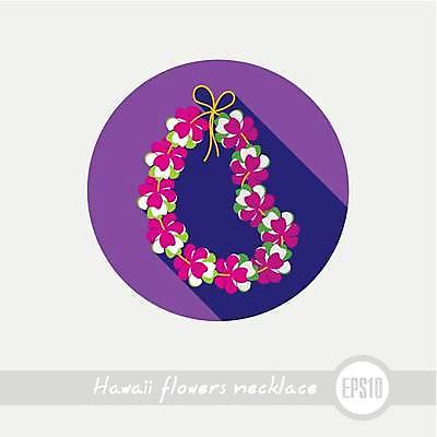 EPS 해외이미지 일러스트 사람없음 보라색 꽃목걸이 해외일러스트 꽃 컬러 목걸이 파일형식 벡터 이미지허브