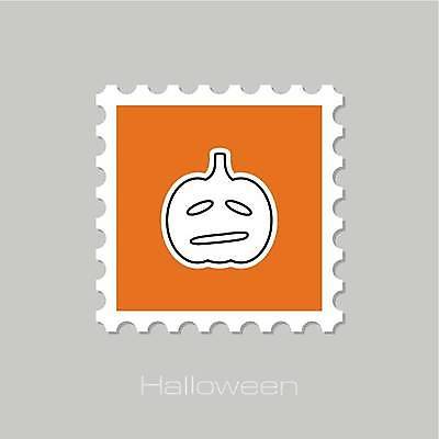 EPS 해외이미지 디자인 일러스트 호박 사람없음 할로윈 우표 잭오랜턴 해외일러스트 채소 파일형식 벡터 이미지허브