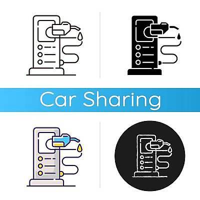 EPS 해외이미지 디자인 라인일러스트 일러스트 사람없음 세트 휘발유 연료 주유기 주유 주유소 주유건 해외일러스트 기계 석유 파일형식 벡터 이미지허브